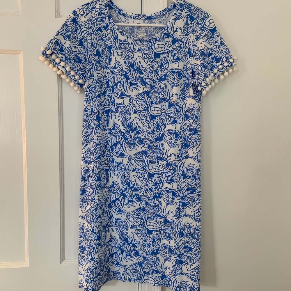Lily Pulitzer Blue and White Cotton Dress